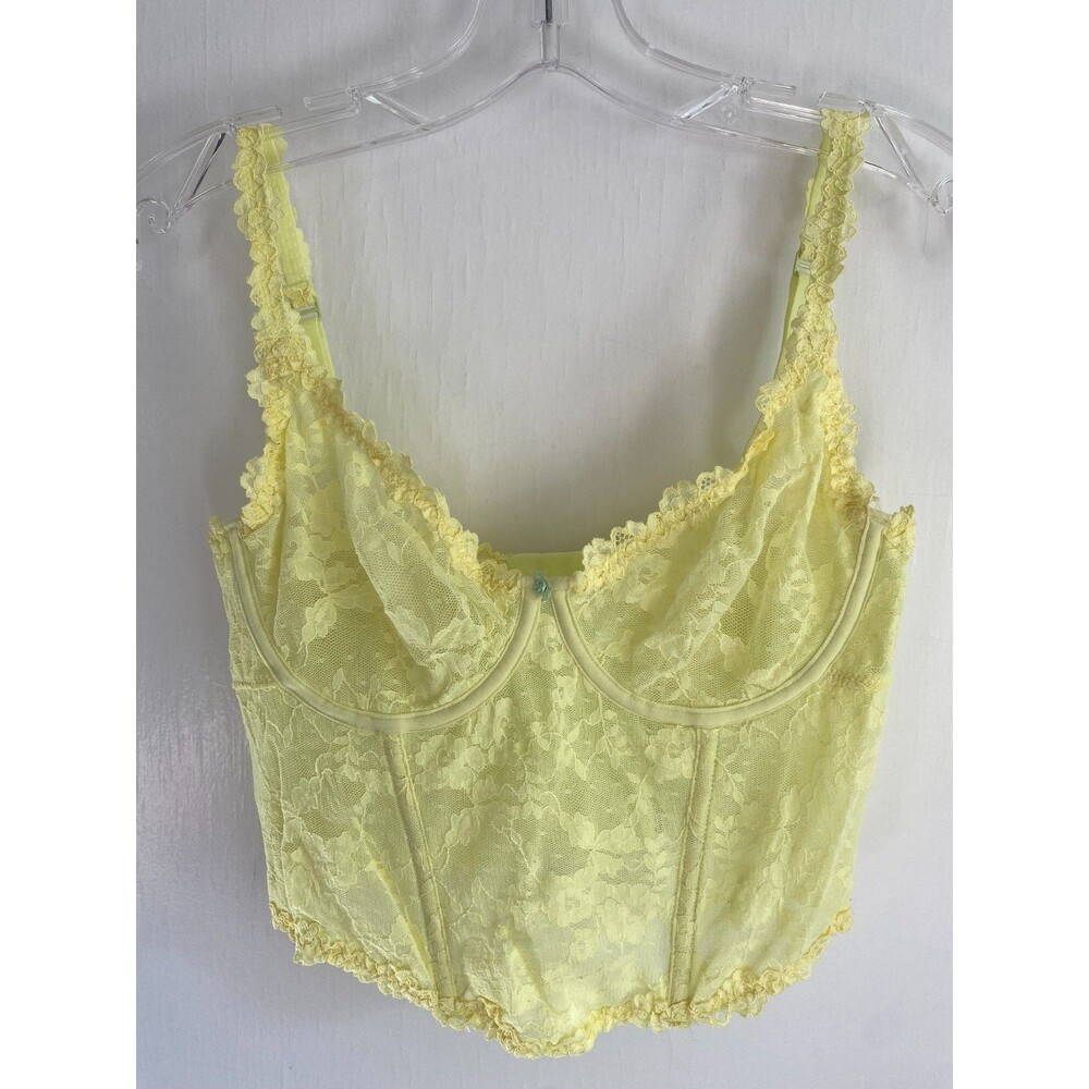 Skims Stretch Lace Corset Lemonade Yellow Women's Size M